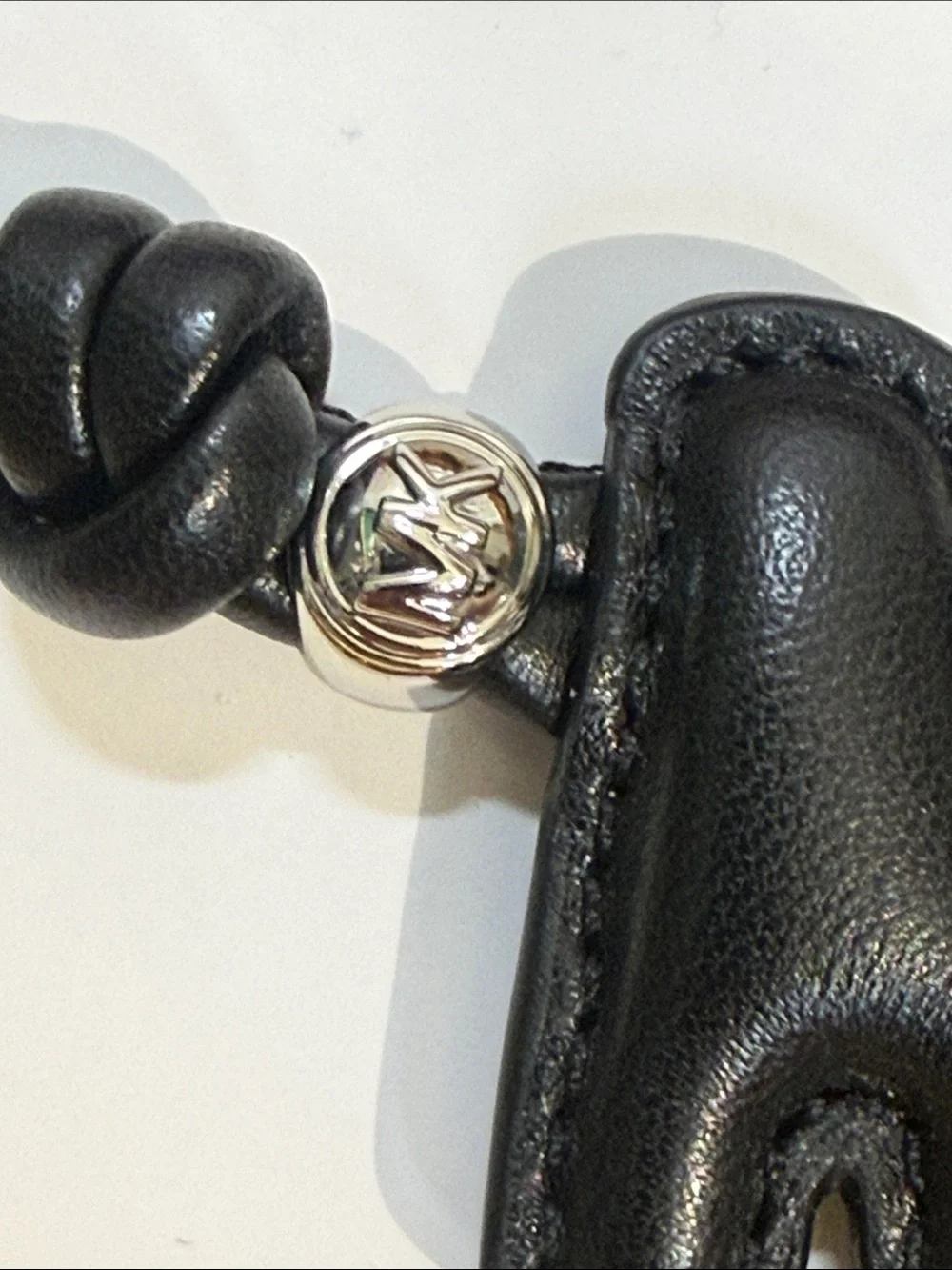 Michael Kors Black Puffy Logo Leather Bag Charm